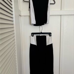 Alice + Olivia Black and White Skirt Set